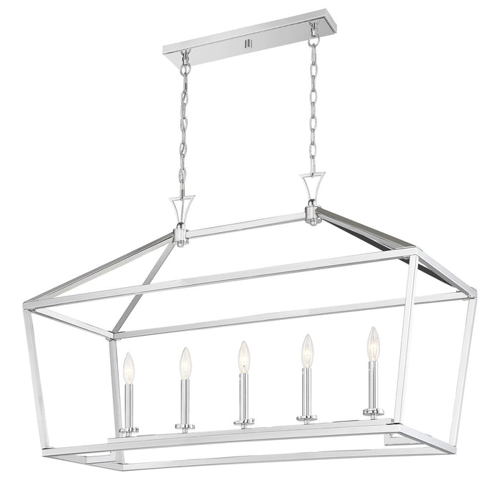 Savoy House 1-424-5-109 Five Light Linear Chandelier, Polished Nickel