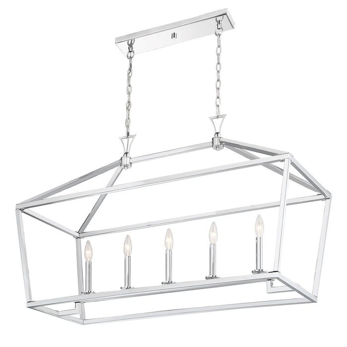 Savoy House 1-424-5-109 Five Light Linear Chandelier, Polished Nickel