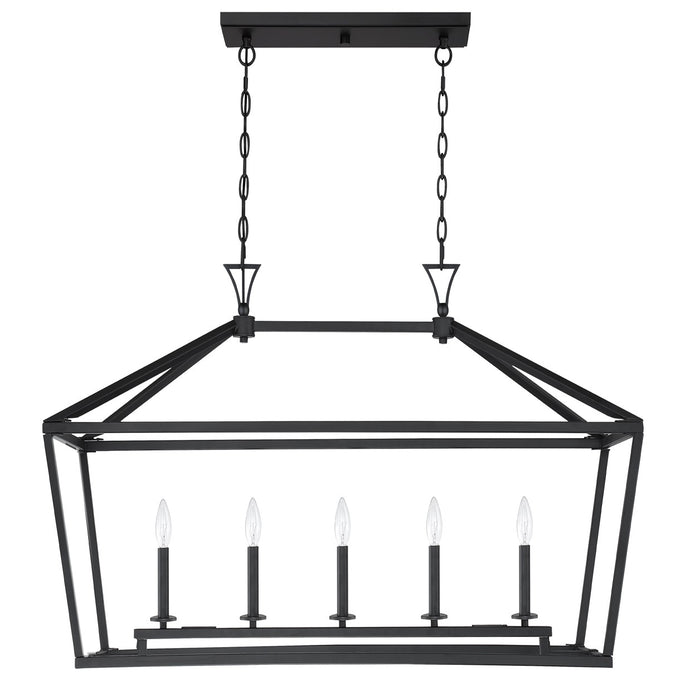 Savoy House 1-424-5-89 Five Light Linear Chandelier, Matte Black
