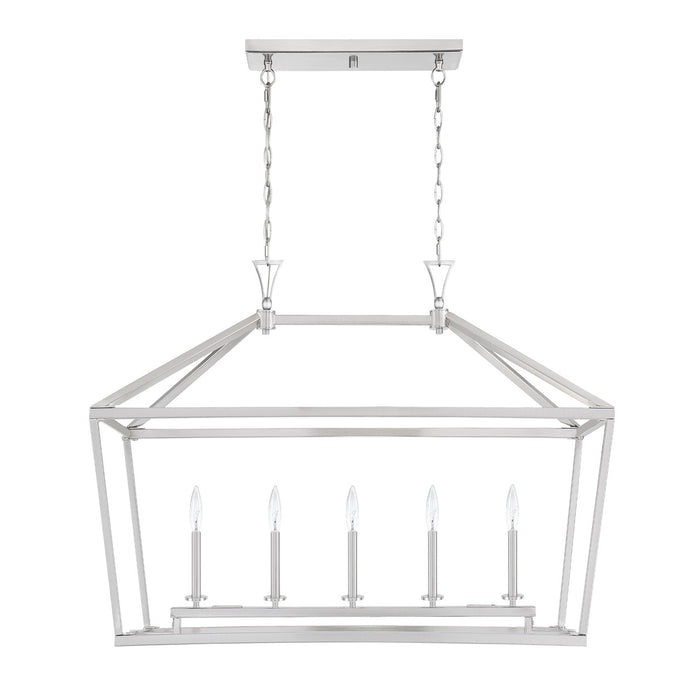 Savoy House 1-424-5-SN Five Light Linear Chandelier, Satin Nickel
