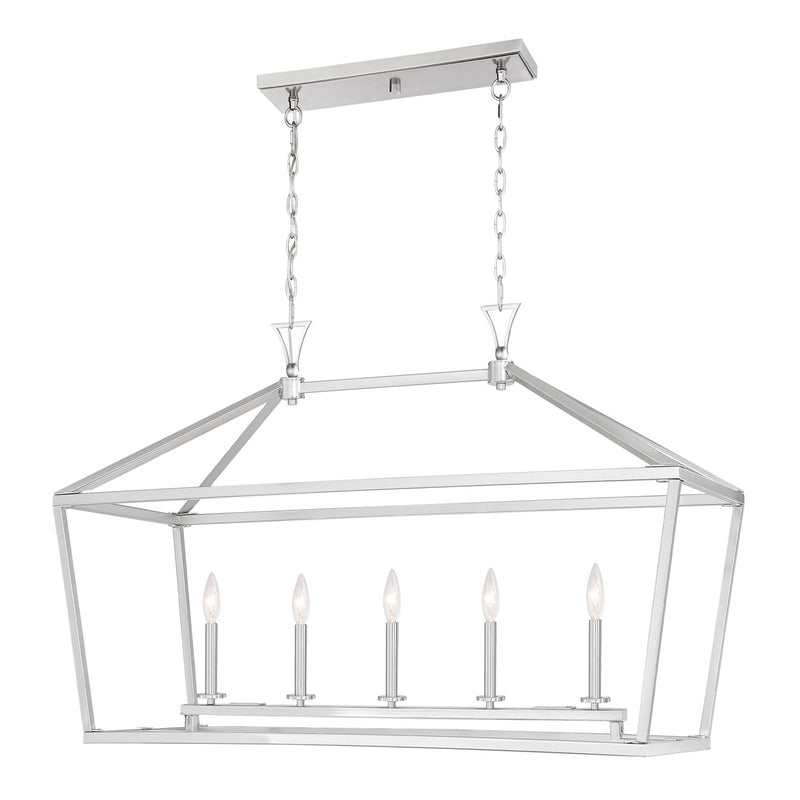Savoy House 1-424-5-SN Five Light Linear Chandelier, Satin Nickel