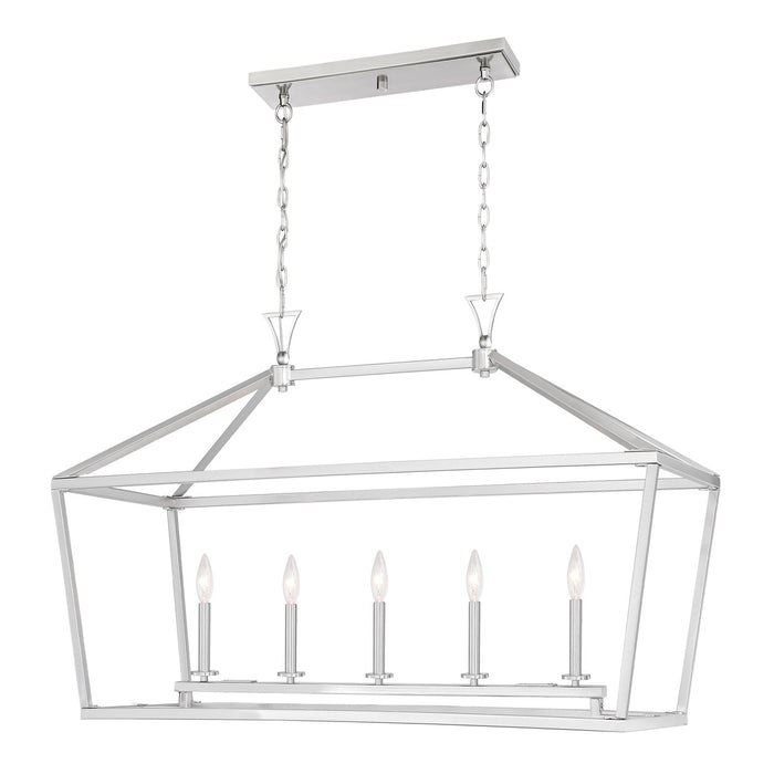 Savoy House 1-424-5-SN Five Light Linear Chandelier, Satin Nickel