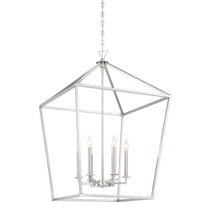Savoy House 3-422-6-SN Six Light Pendant, Satin Nickel