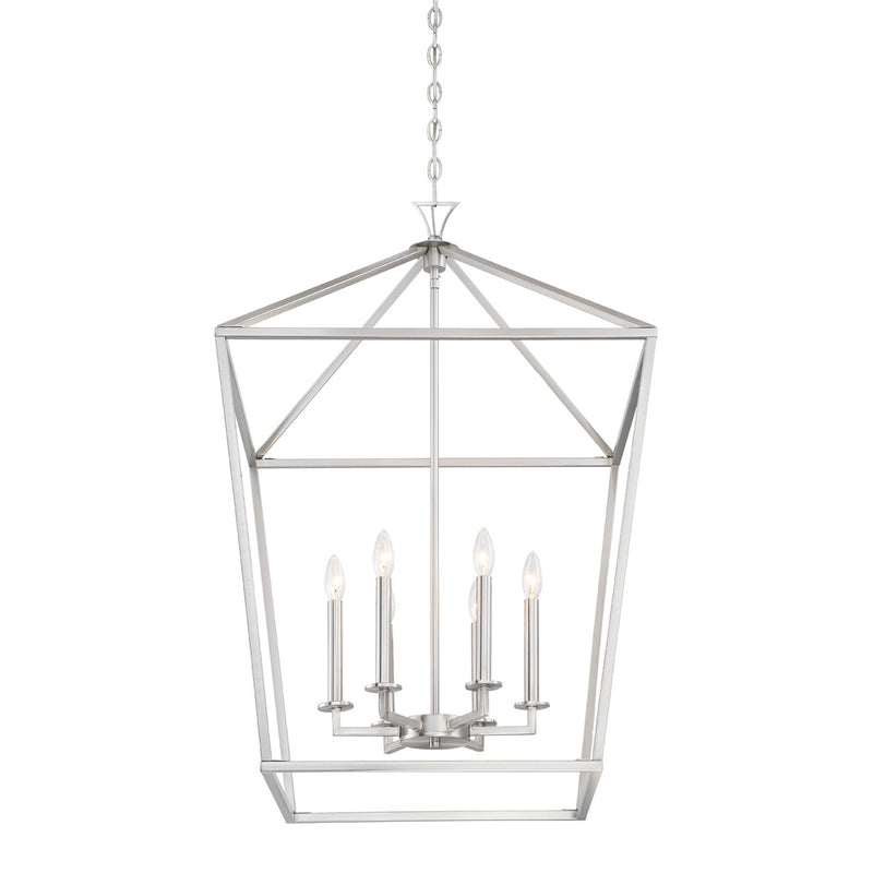 Savoy House 3-422-6-SN Six Light Pendant, Satin Nickel