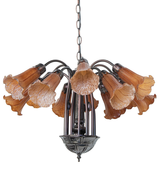Meyda Tiffany 121624 12 Light Chandelier, Mahogany Bronze