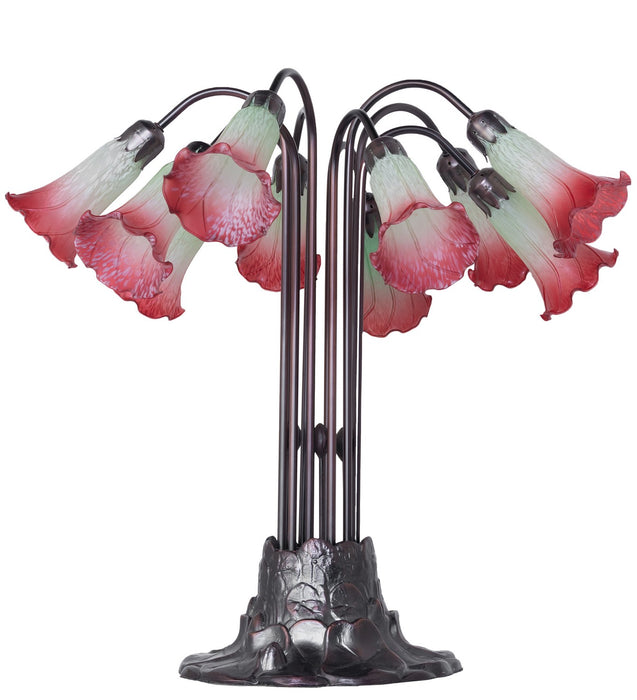 Meyda Tiffany 185081 Ten Light Table Lamp, Mahogany Bronze