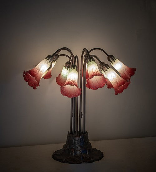 Meyda Tiffany 185081 Ten Light Table Lamp, Mahogany Bronze
