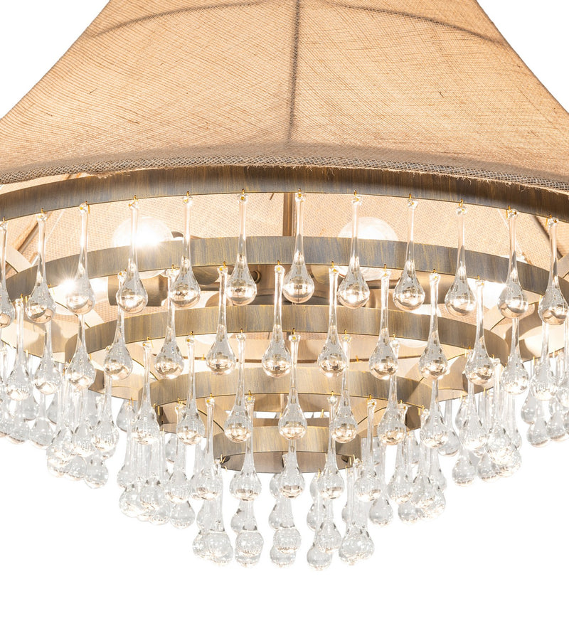 Meyda Tiffany 242372 Six Light Pendant, Antique Brass