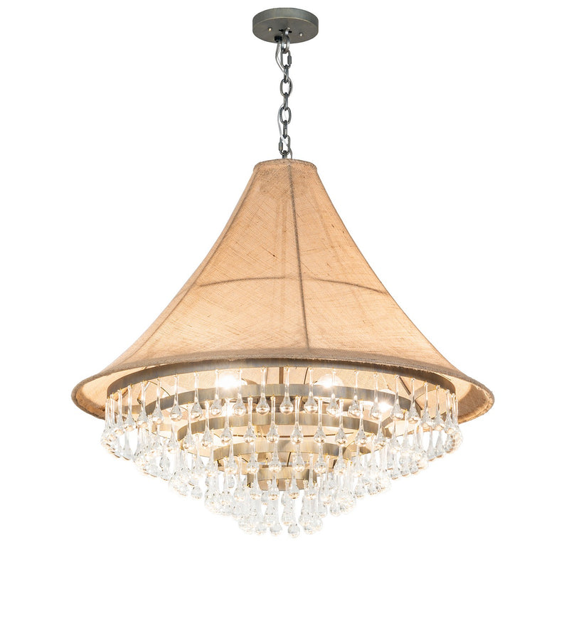 Meyda Tiffany 242372 Six Light Pendant, Antique Brass