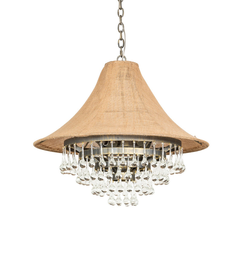 Meyda Tiffany 242373 Four Light Pendant, Antique Brass