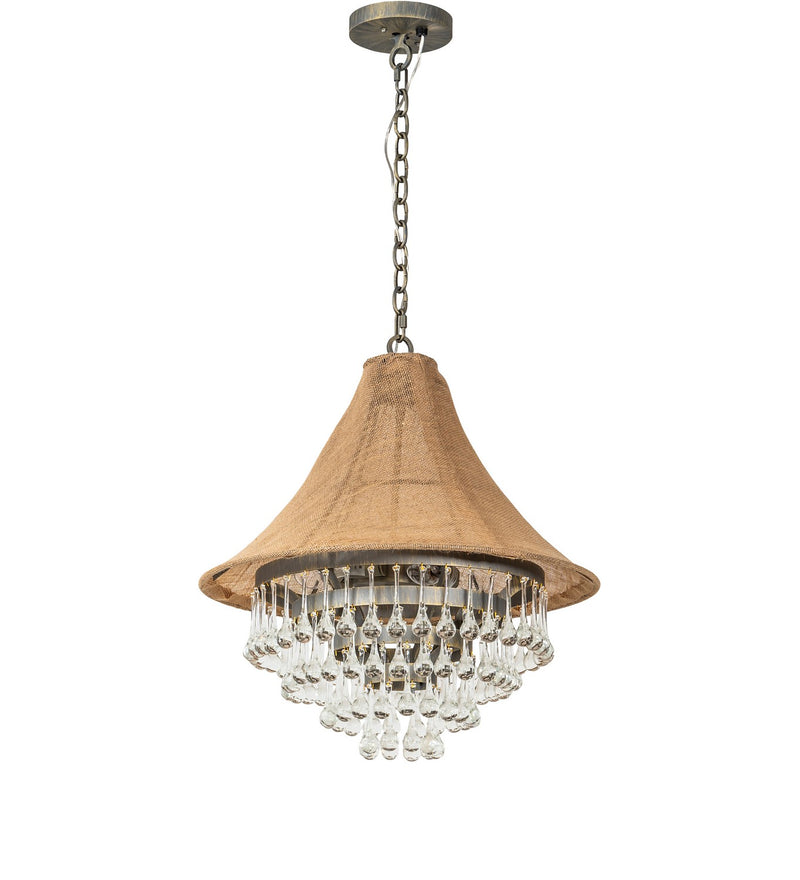 Meyda Tiffany 242374 Four Light Pendant, Antique Brass