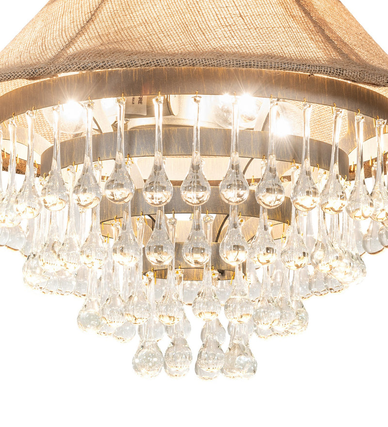 Meyda Tiffany 242374 Four Light Pendant, Antique Brass