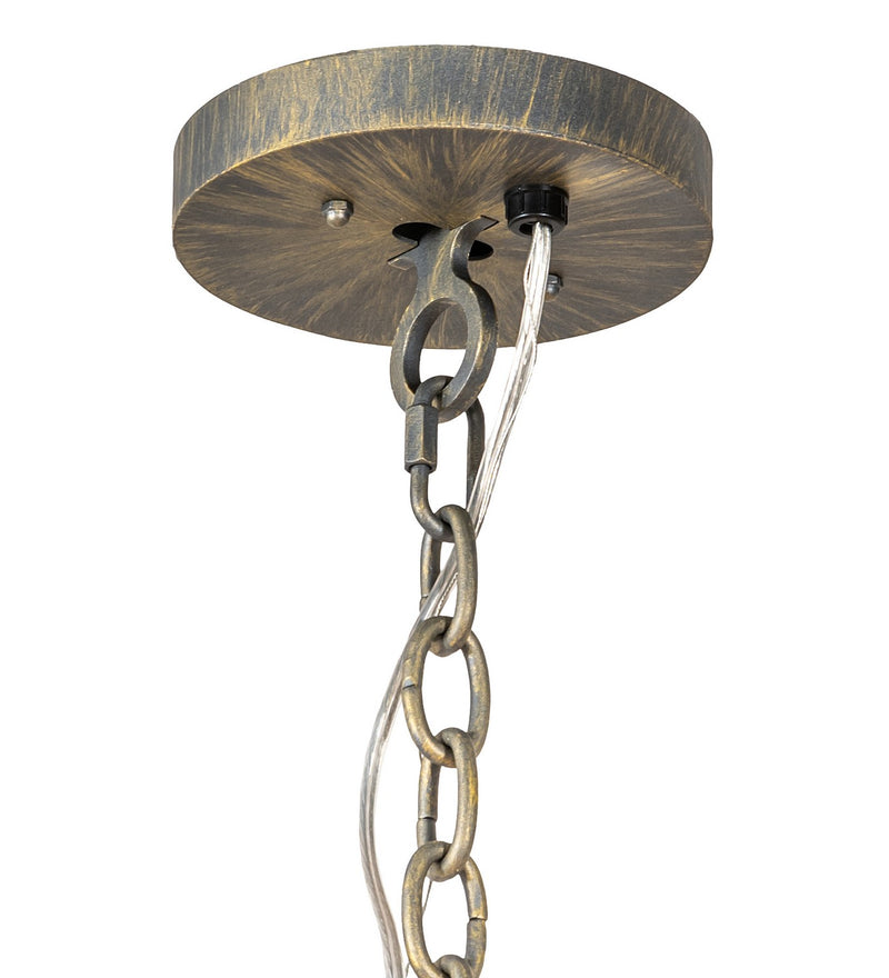 Meyda Tiffany 242374 Four Light Pendant, Antique Brass