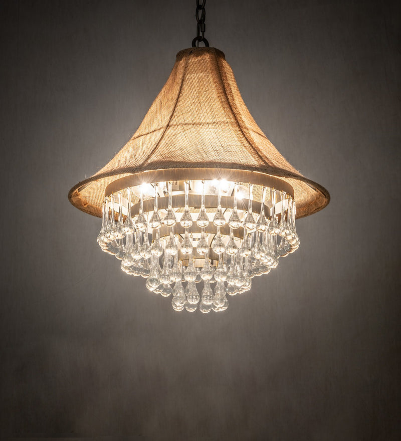 Meyda Tiffany 242374 Four Light Pendant, Antique Brass