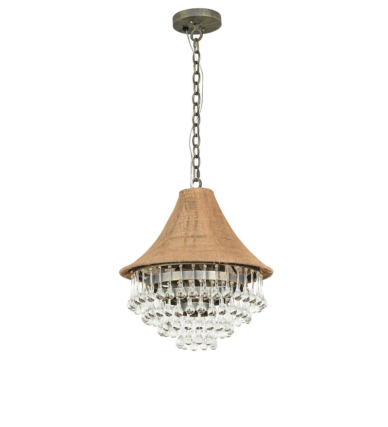 Meyda Tiffany 242375 Three Light Pendant, Antique Brass