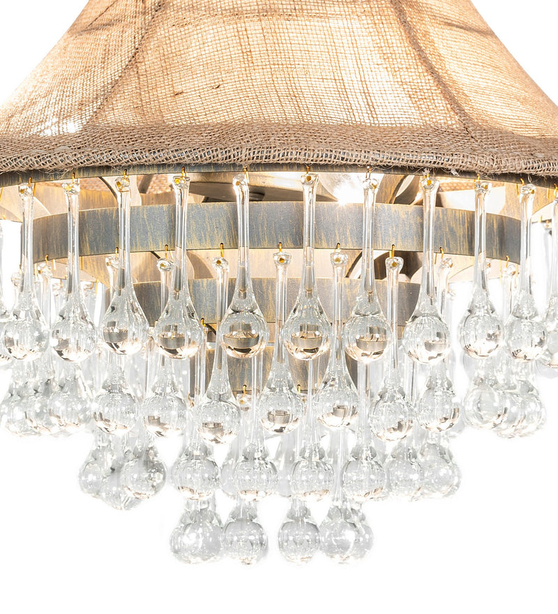 Meyda Tiffany 242375 Three Light Pendant, Antique Brass