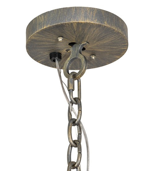 Meyda Tiffany 242375 Three Light Pendant, Antique Brass
