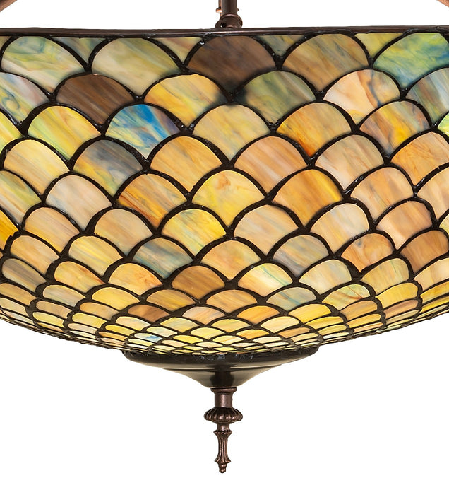 Meyda Tiffany 256191 Three Light Flush Mount, Mahogany Bronze
