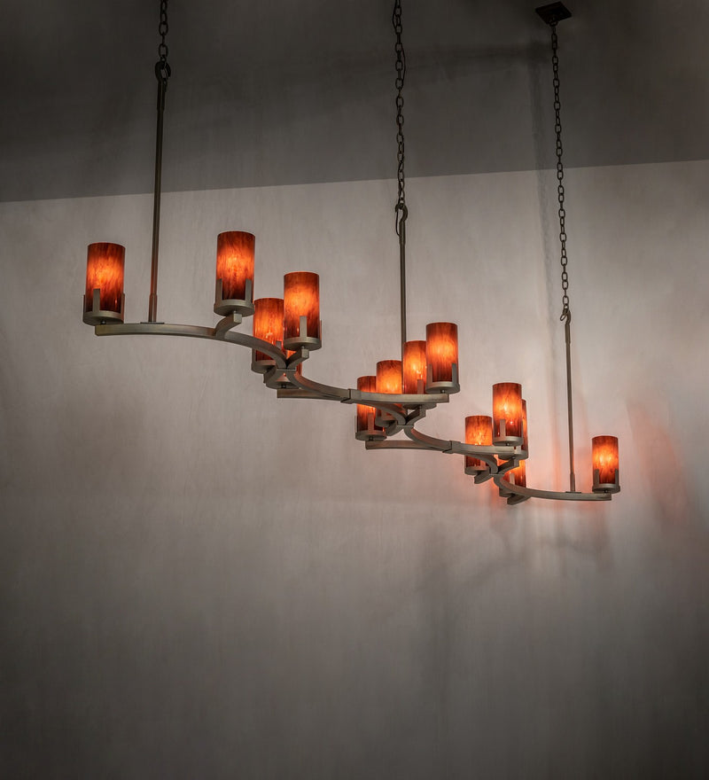 Meyda Tiffany 256730 14 Light Chandelier, Painted Antique Brass