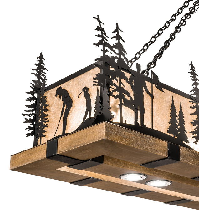 Meyda Tiffany 257673 LED Pendant, Blackwash & Faux Walnut Wood