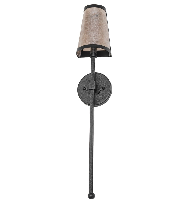 Meyda Tiffany 258279 One Light Wall Sconce, Black Satin Wrought Iron