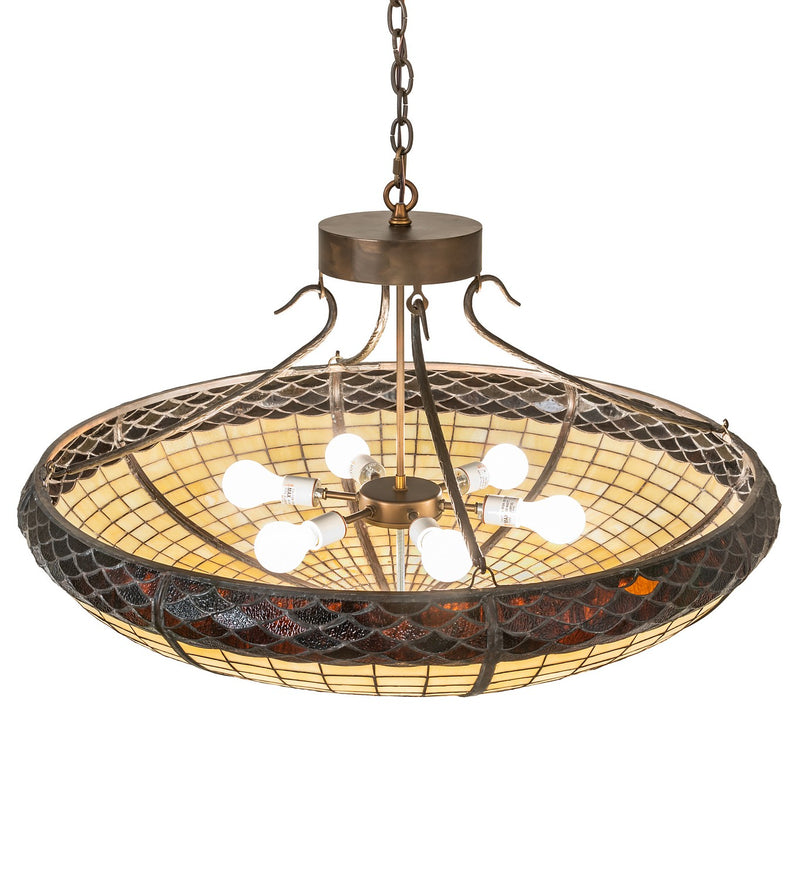 Meyda Tiffany 258690 Six Light Pendant, Antique Copper