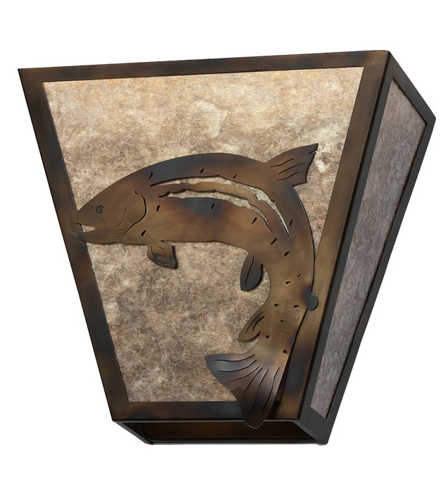 Meyda Tiffany 258986 Two Light Wall Sconce, Light Burnished Antique Copper