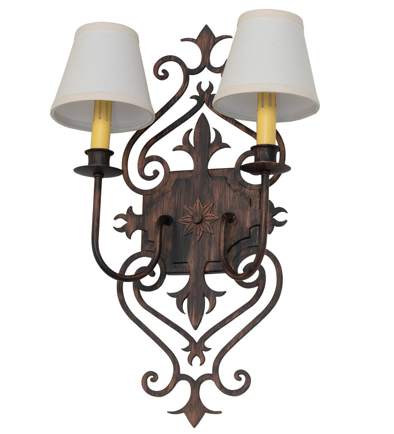 Meyda Tiffany 259504 Two Light Wall Sconce, Bronze