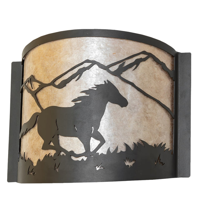 Meyda Tiffany 259844 One Light Wall Sconce, Wrought Iron