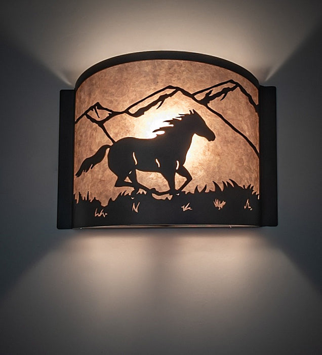 Meyda Tiffany 259844 One Light Wall Sconce, Wrought Iron