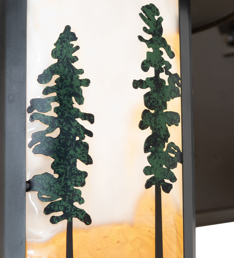 Meyda Tiffany 260345 One Light Wall Sconce, Craftsman Brown/Green Trees