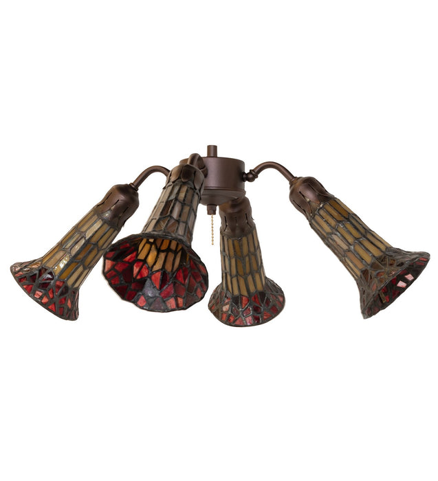 Meyda Tiffany 261512 Four Light Fan Light, Mahogany Bronze