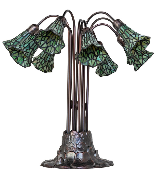 Meyda Tiffany 261670 Ten Light Table Lamp, Mahogany Bronze