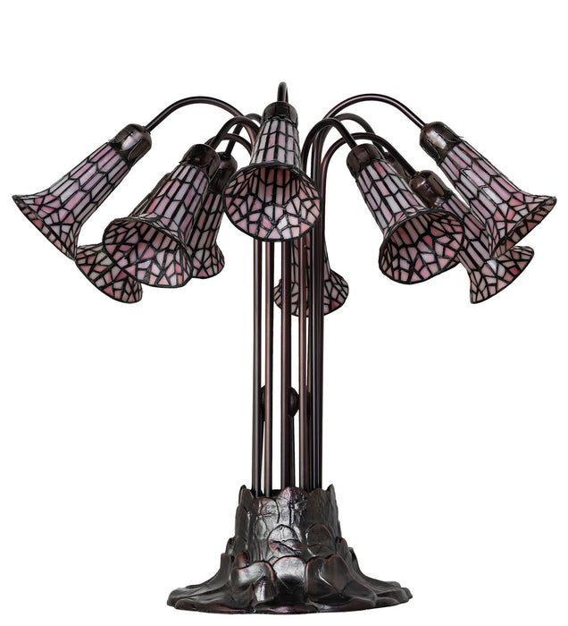 Meyda Tiffany 261671 Ten Light Table Lamp, Mahogany Bronze