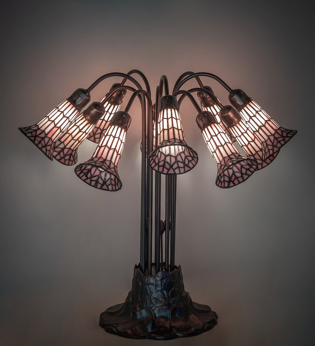 Meyda Tiffany 261671 Ten Light Table Lamp, Mahogany Bronze