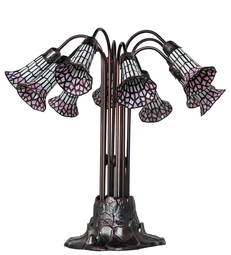 Meyda Tiffany 261672 Ten Light Table Lamp, Mahogany Bronze