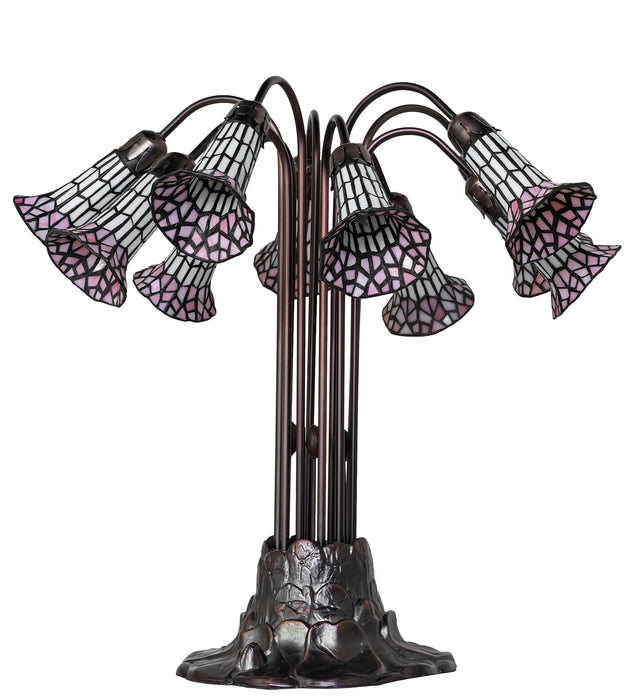 Meyda Tiffany 261672 Ten Light Table Lamp, Mahogany Bronze