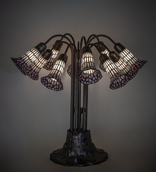 Meyda Tiffany 261672 Ten Light Table Lamp, Mahogany Bronze