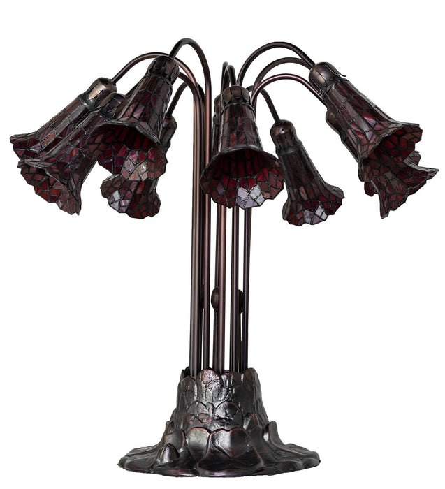 Meyda Tiffany 261673 Ten Light Table Lamp, Mahogany Bronze