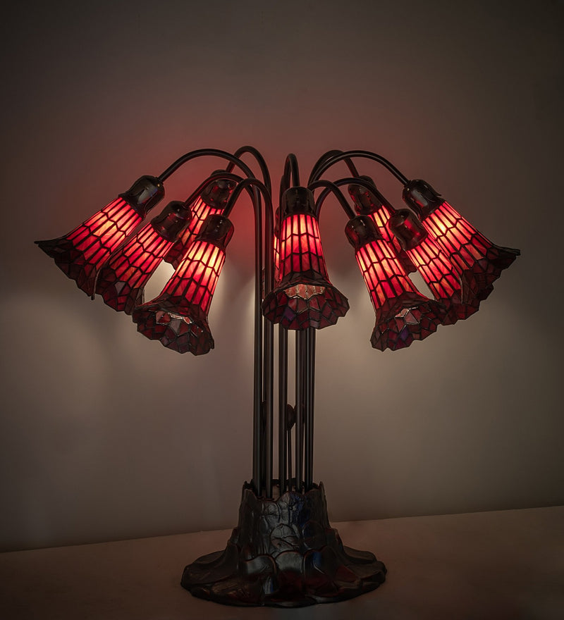 Meyda Tiffany 261673 Ten Light Table Lamp, Mahogany Bronze