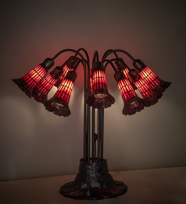 Meyda Tiffany 261673 Ten Light Table Lamp, Mahogany Bronze