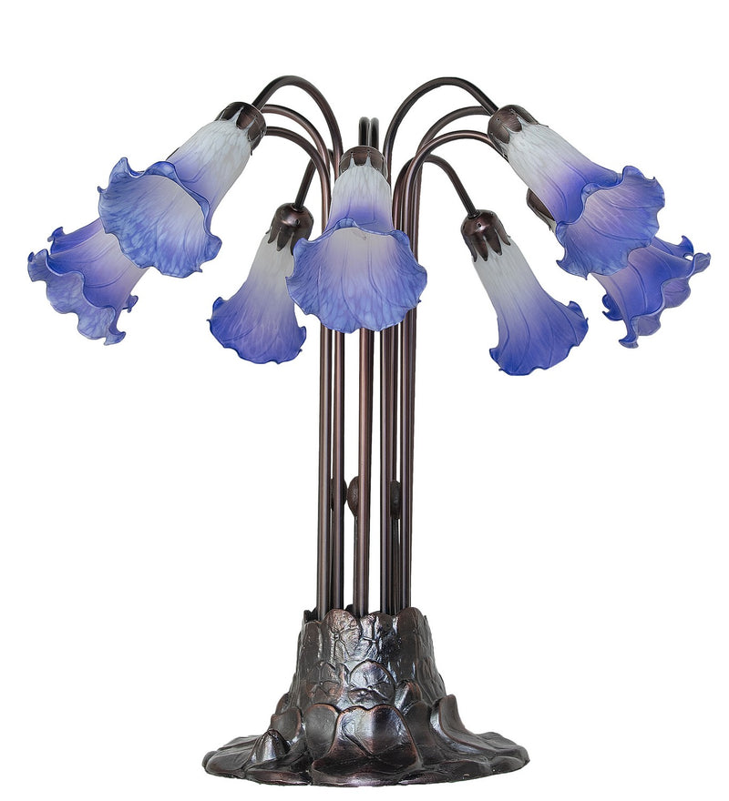 Meyda Tiffany 261674 Ten Light Table Lamp, Mahogany Bronze