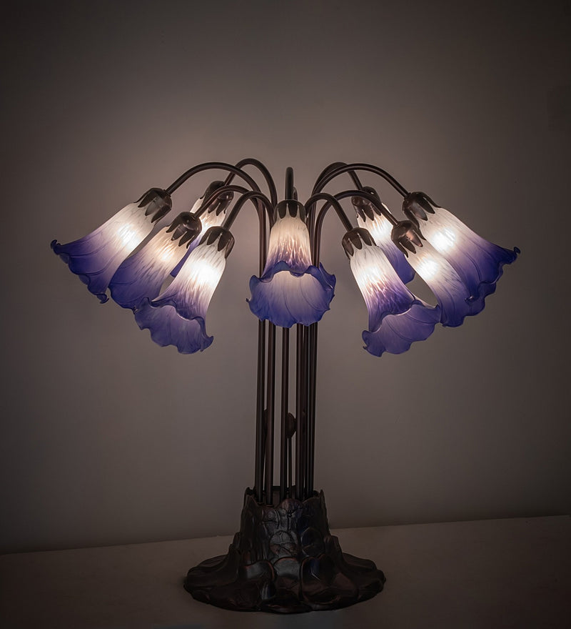 Meyda Tiffany 261674 Ten Light Table Lamp, Mahogany Bronze