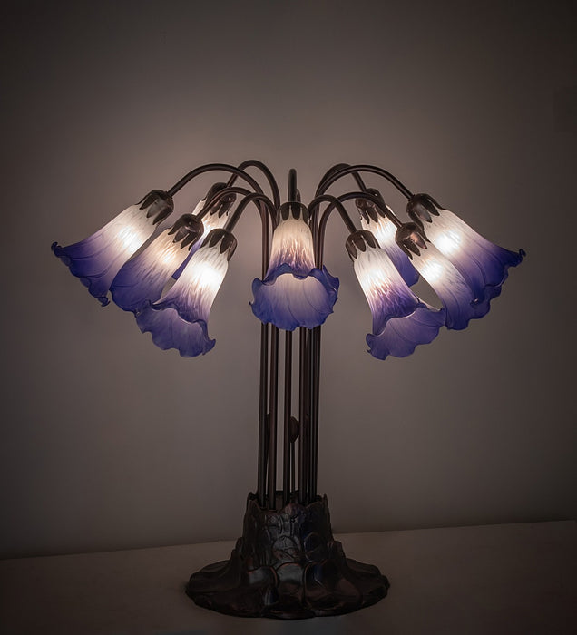 Meyda Tiffany 261674 Ten Light Table Lamp, Mahogany Bronze