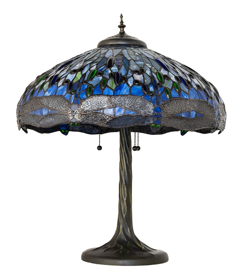 Meyda Tiffany 263097 Three Light Table Lamp, Mahogany Bronze