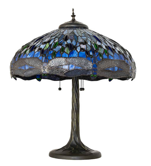 Meyda Tiffany 263097 Three Light Table Lamp, Mahogany Bronze
