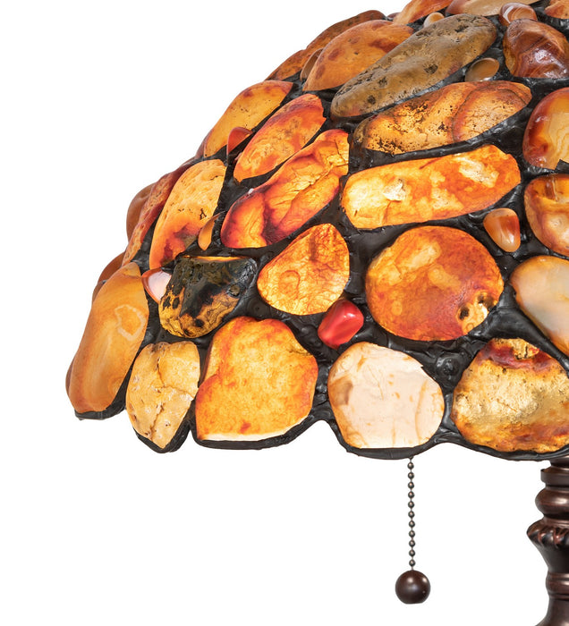Meyda Tiffany 253041 Two Light Table Lamp, Mahogany Bronze
