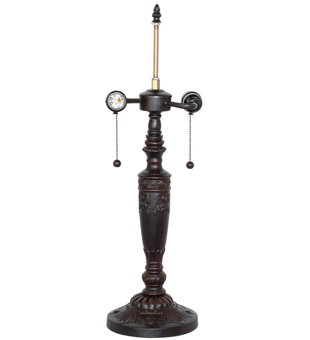 Meyda Tiffany 253041 Two Light Table Lamp, Mahogany Bronze