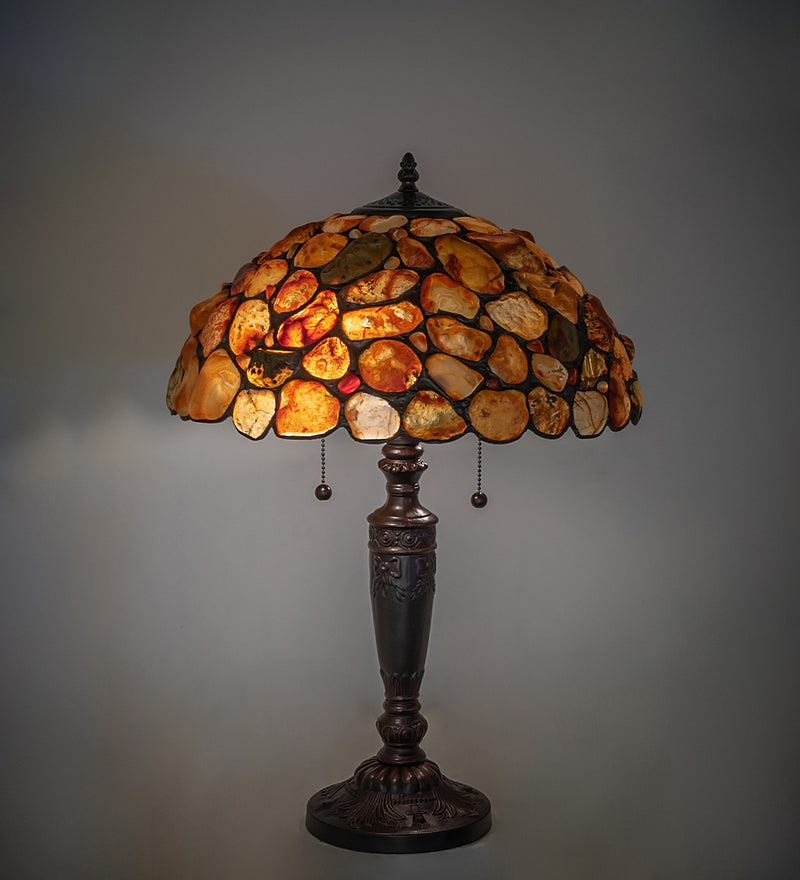 Meyda Tiffany 253041 Two Light Table Lamp, Mahogany Bronze