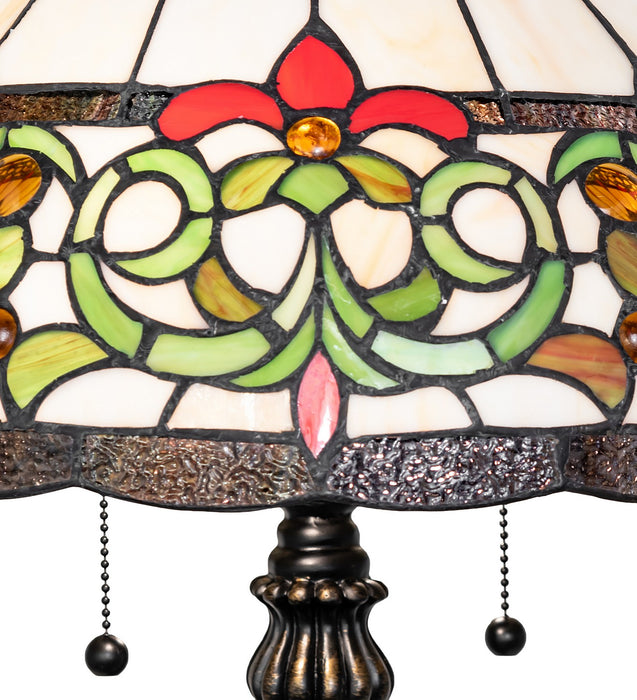 Meyda Tiffany 256646 Two Light Table Lamp, Mahogany Bronze